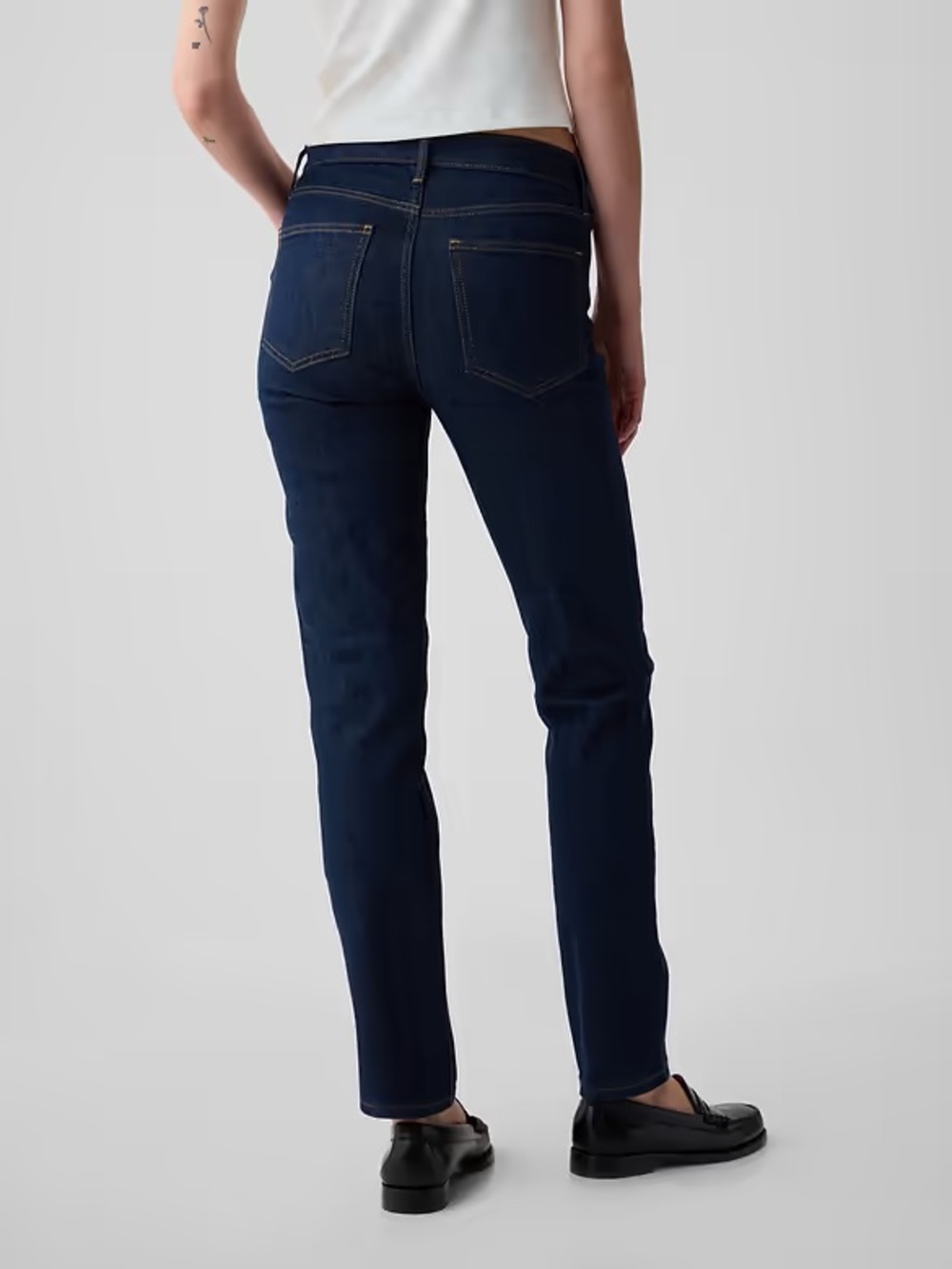 GAP Women's Navy Straight Leg Jeans - Picture 2 of 4